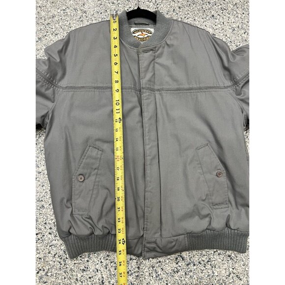 Midwest Traders Mens XL Gray Bomber Jacket Polyester/Nylon Ribbed Knit Cuffs - Picture 5 of 14